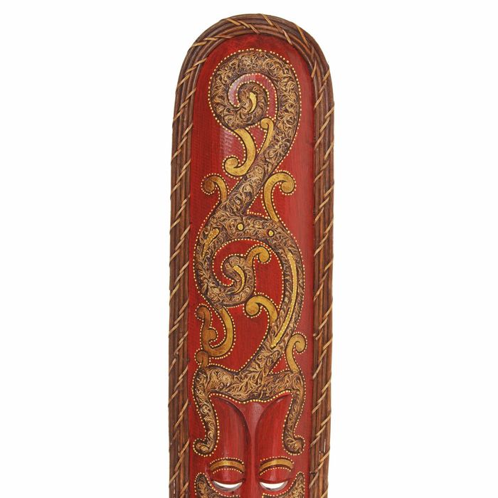 Маска дерево "Абориген и узор на красном" 105х3х22 см