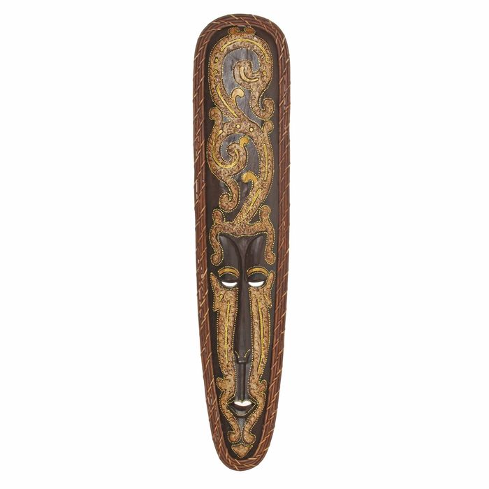 Маска дерево "Абориген и узор на чёрном" 105х3х22 см