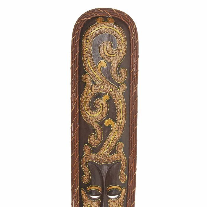 Маска дерево "Абориген и узор на чёрном" 105х3х22 см