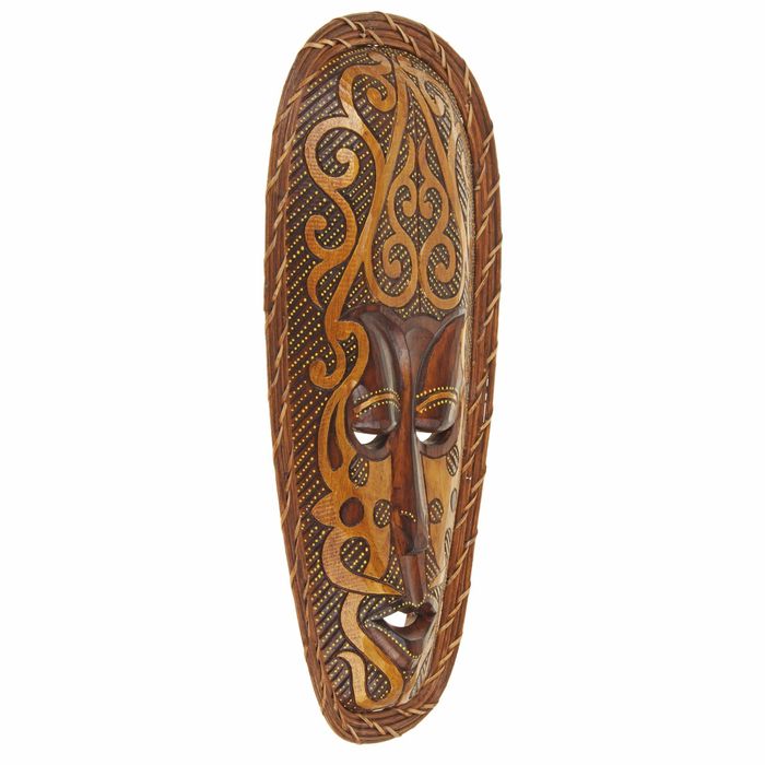 Маска дерево "Абориген и золотой узор" 55х4х27 см