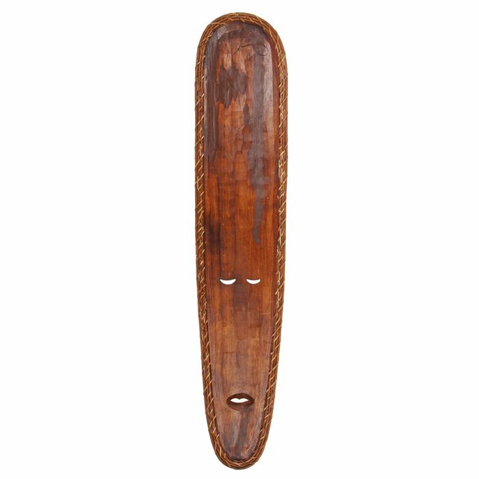 Маска дерево "Абориген и серебряный узор" 105х3х21 см