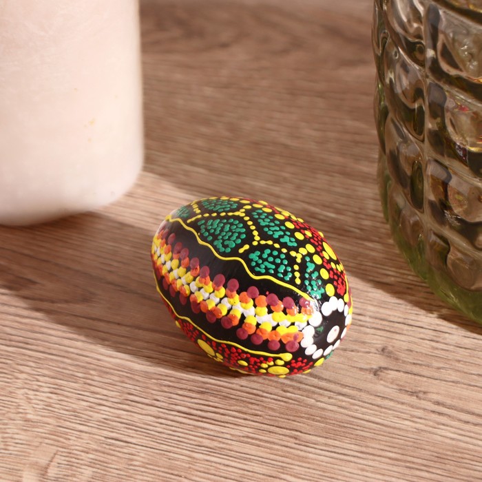 Музыкальный инструмент Маракас "Яйцо с узором - точечная роспись" 7х5х5 см