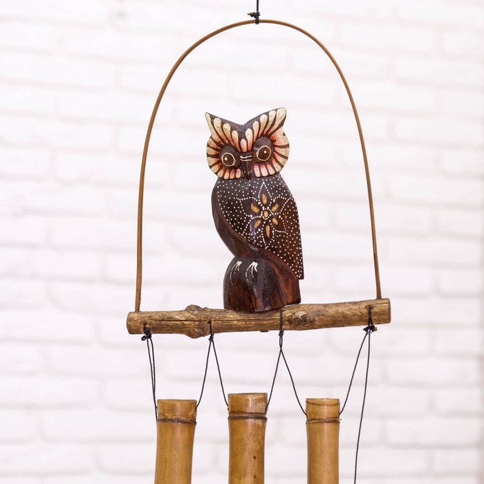 Музыка ветра бамбук "Сова" 55х20х4 см МИКС