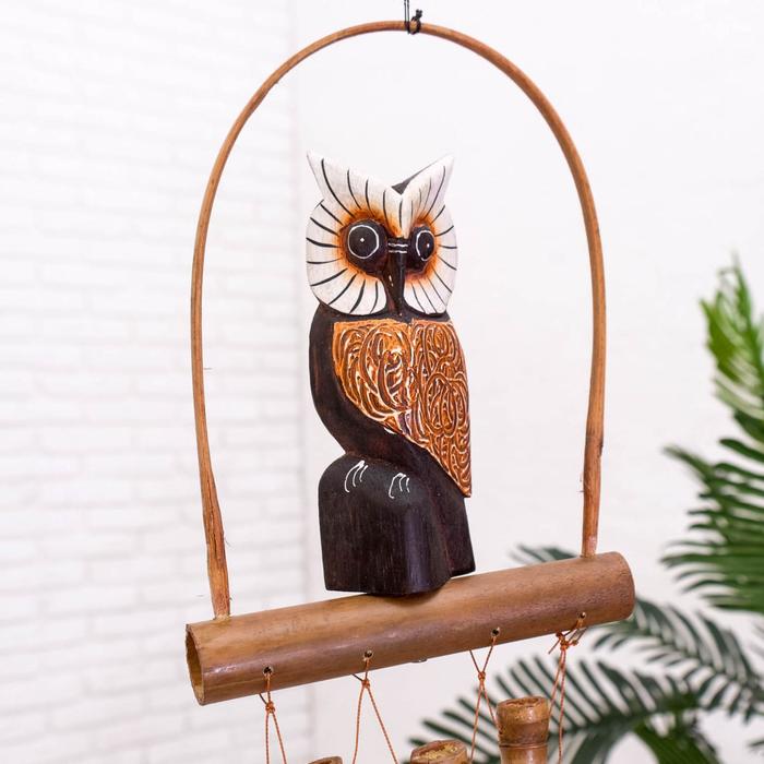 Музыка ветра бамбук "Сова" 55х20х4 см МИКС