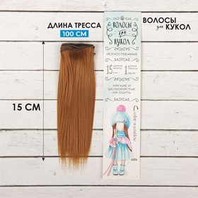 Волосы - тресс для кукол «Прямые» длина волос: 15 см, ширина:100 см, цвет № 27В Ош
