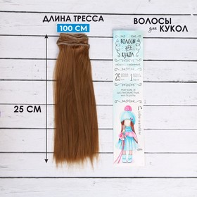 Волосы - тресс для кукол «Прямые» длина волос: 25 см, ширина: 100 см, цвет № 28 Ош