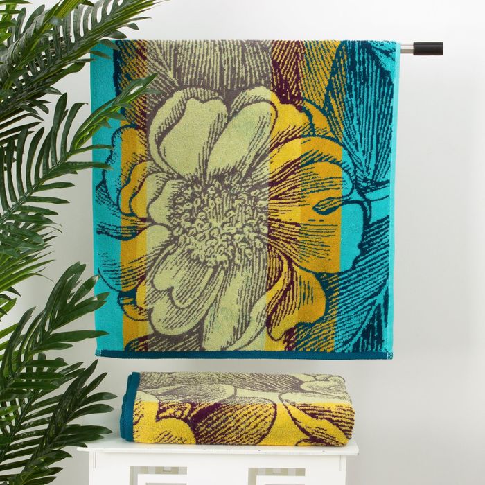 Полотенце махровое "Этель" Песчаная Флора 50*90 см, 100% хл, 420 гр/м2