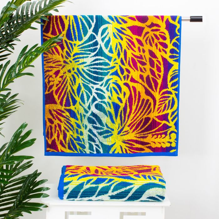 Полотенце махровое "Этель" Цветы 70*130 см, 100% хл, 420 гр/м2