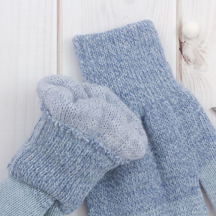 Варежки женские «Мираж 1» 2с229, размер 19, цвет джинс/серый/серо-голубой