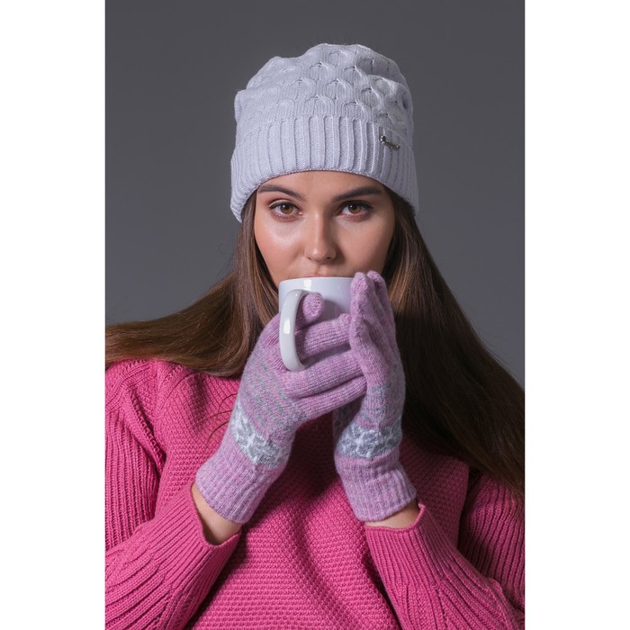 Перчатки женские «Звезда 2» 2с239, размер 19, цвет брусничный/белый/серый