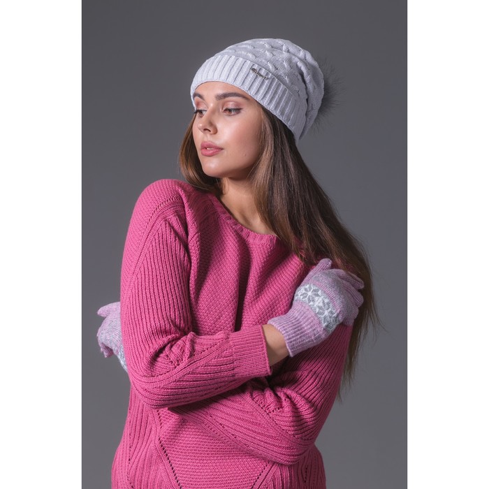 Перчатки женские «Звезда 2» 2с239, размер 19, цвет брусничный/белый/серый