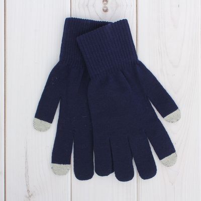 Перчатки мужские для сенсорных экранов, размер 22, цвет тёмно-синий