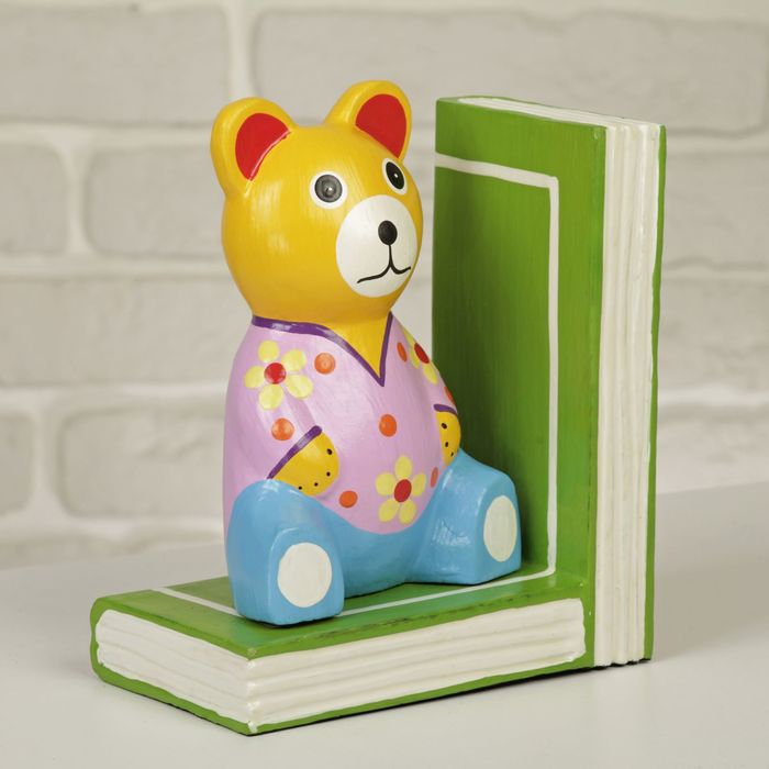 Подставка-держатель для книг дерево "Медвежата в яркой одёжке" набор из 2 шт 16х27х8 см