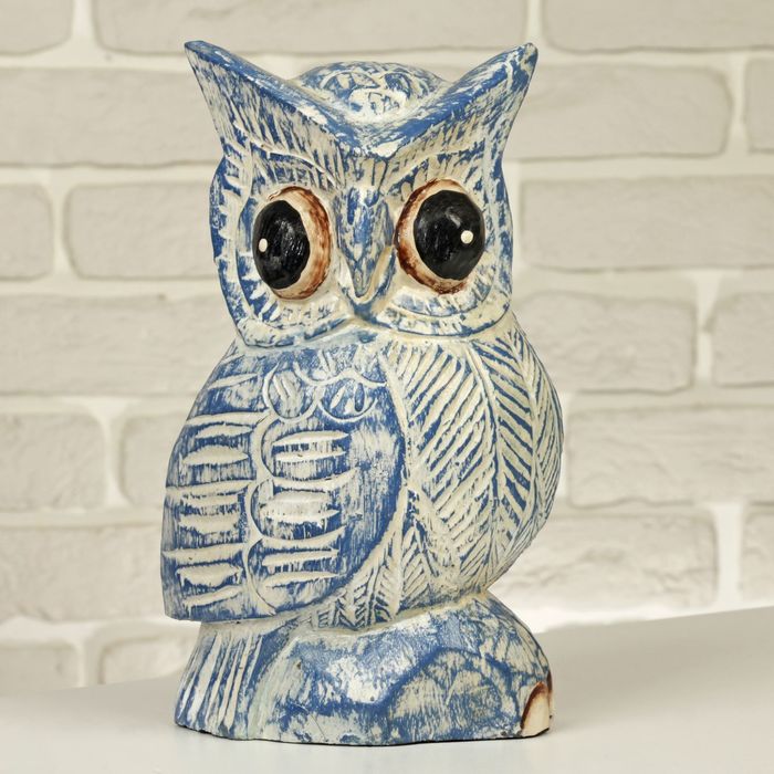 Сувенир дерево "Совушка синяя" 24х14х8 см