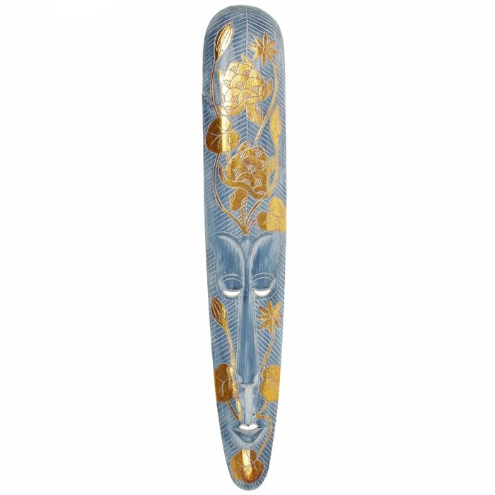 Маска дерево "Абориген черепахи" 100х3х18 см синяя