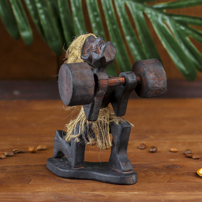 Сувенир дерево &quot;Абориген-штангист&quot; 14х9х9 см