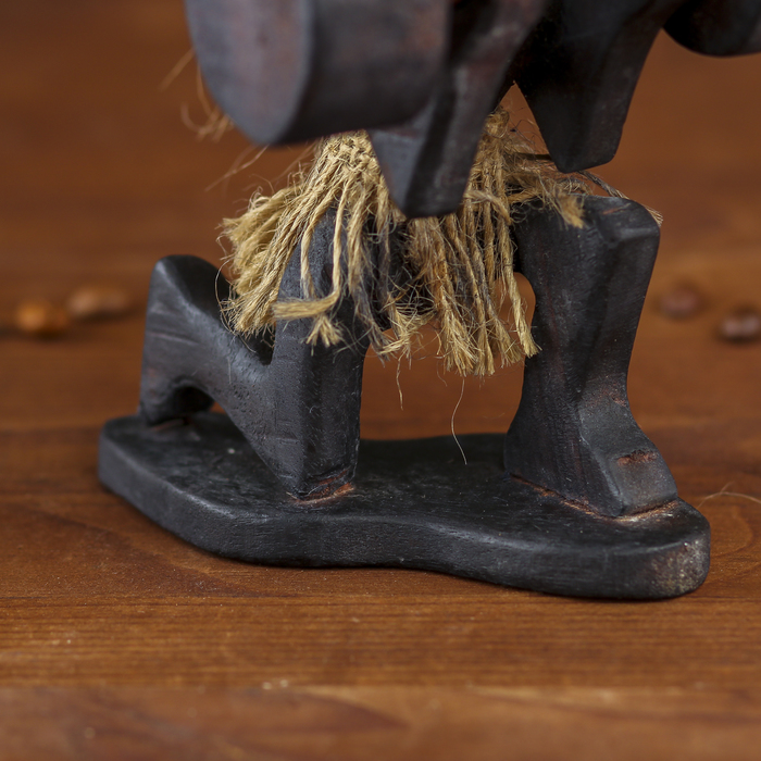 Сувенир дерево "Абориген-штангист" 14х9х9 см