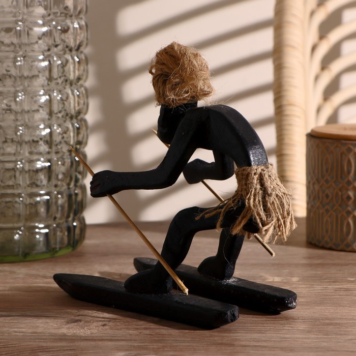 Сувенир дерево "Абориген-лыжник" 20х18х11 см