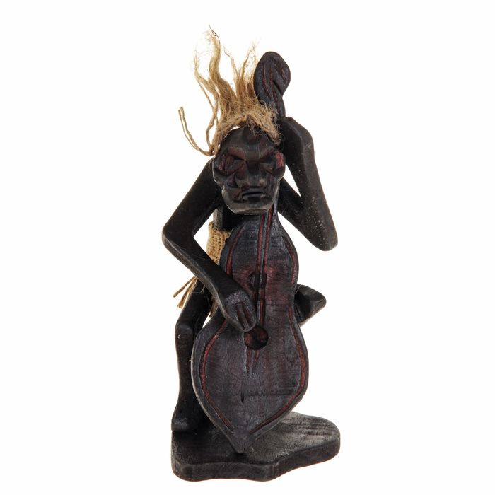 Сувенир дерево "Абориген-музыкант" 19х11х9 см