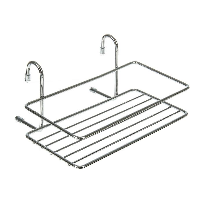 Полка на рейлинг широкая с коротким крючком, цвет хром