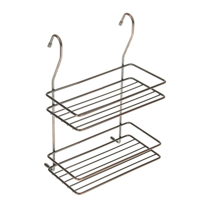 Полка на рейлинг 2х-ярусная широкая, цвет медь