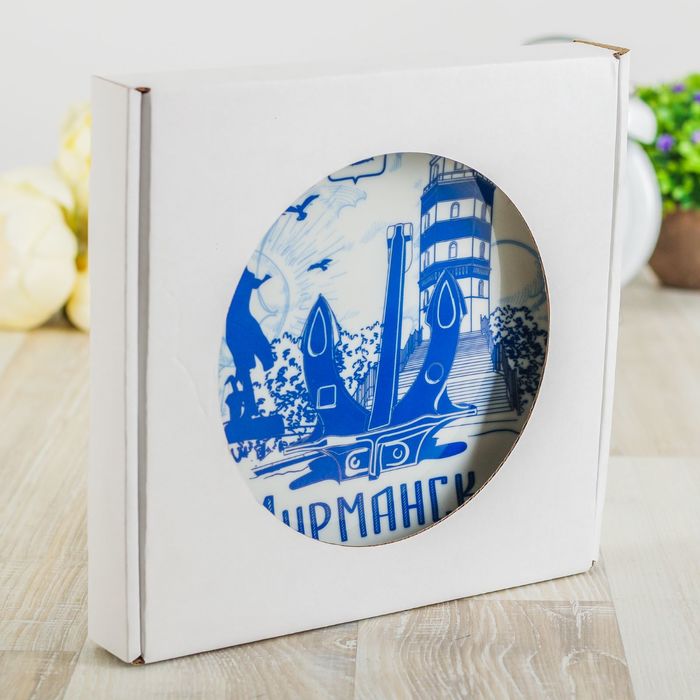 Тарелка с сублимацией «Мурманск. Вектор»