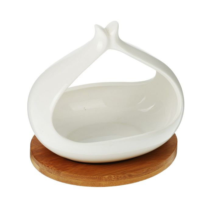 Блюдо на деревянной подставке "Эстет " 13,2х11,4х13 см