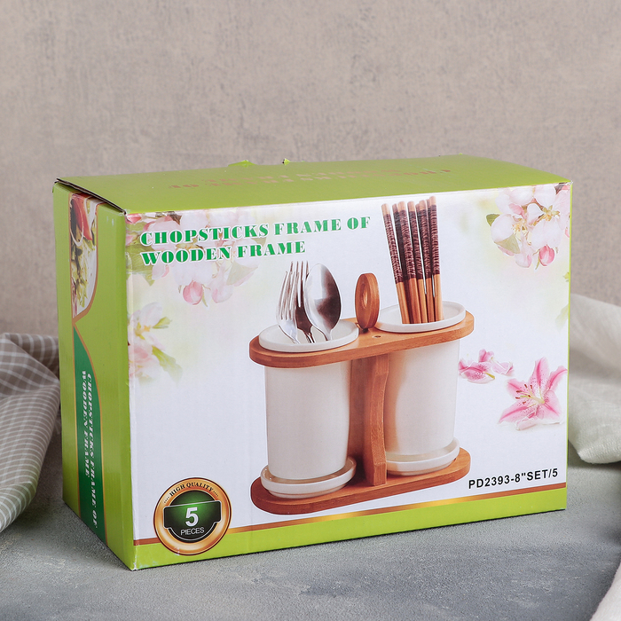 Набор подставок для столовых приборов "Эстет", рисунок цветы