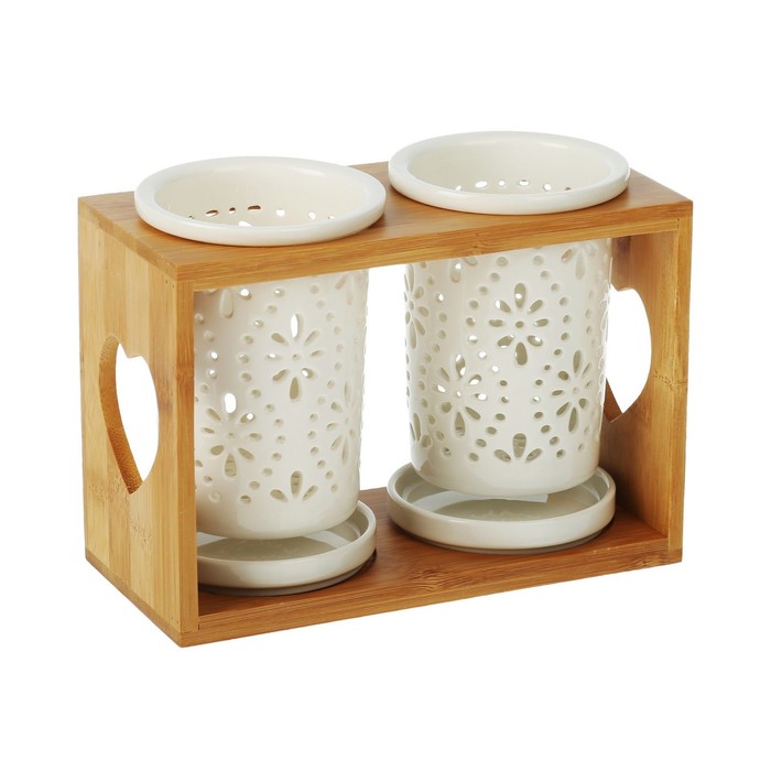 Набор подставок для столовых приборов "Эстет", рисунок цветы