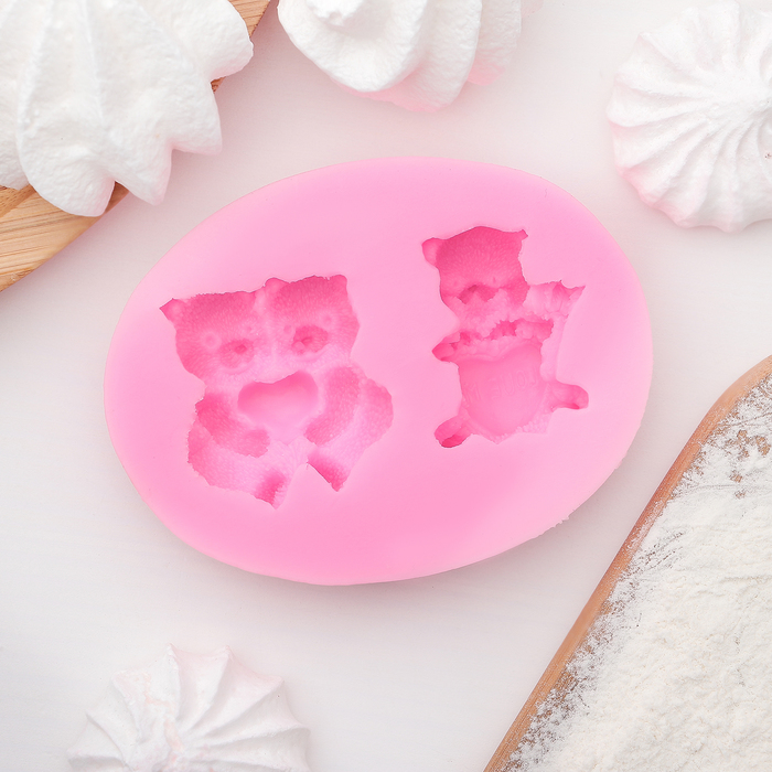 Молд 9,2х7х2 см "Мишуткина семья", цвета МИКС