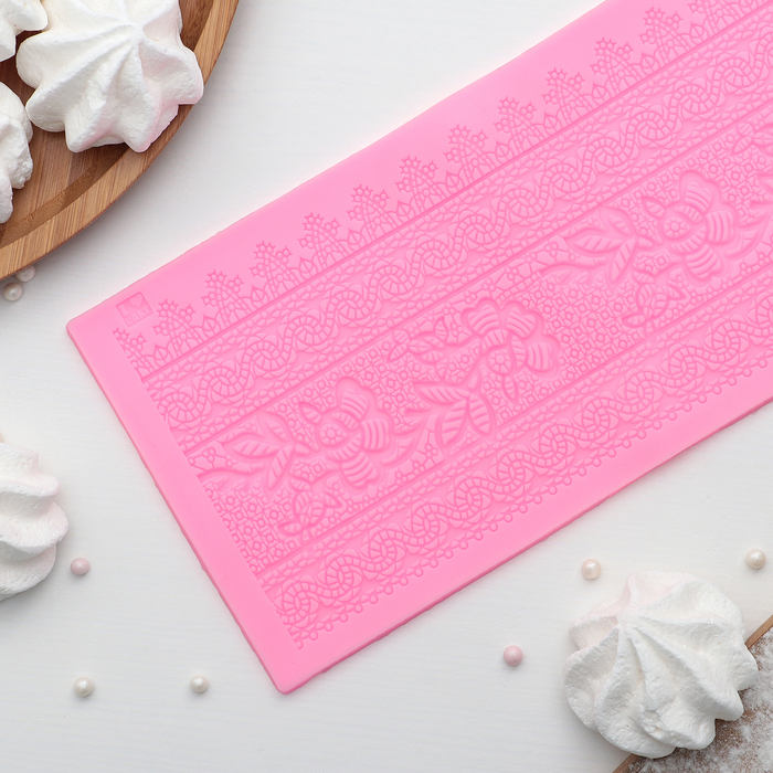 Коврик для айсинга 35х11х0,3 см "Ажурные цветы"