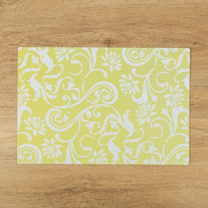 Салфетка кухонная "Узоры" 42х29 см, цвет желтый