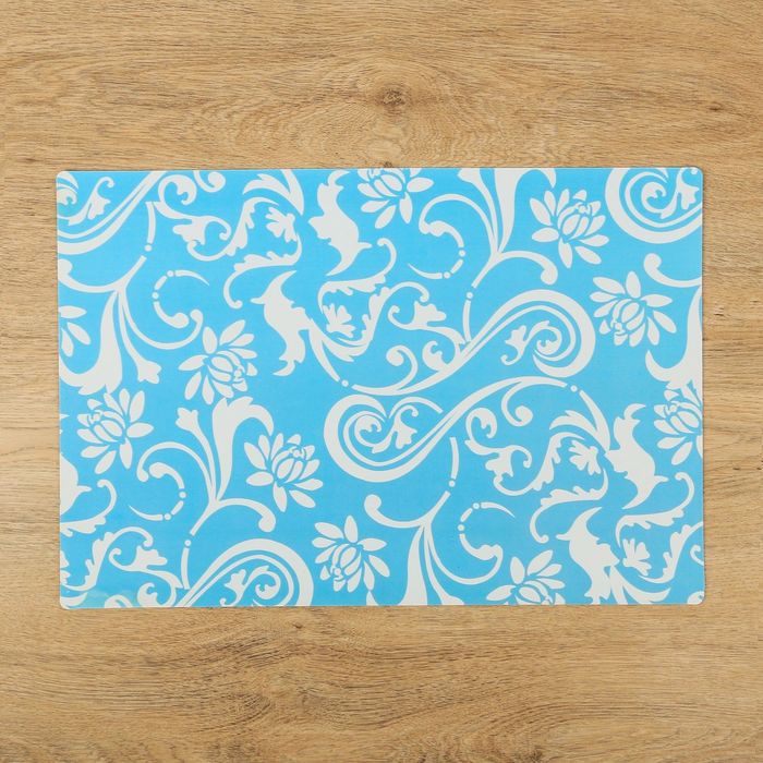 Салфетка кухонная "Узоры" 42х29 см, цвет голубой