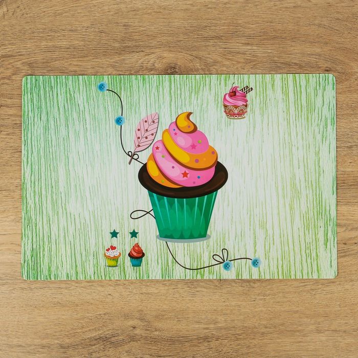 Салфетка кухонная "Зеленый кексик" 42х28 см