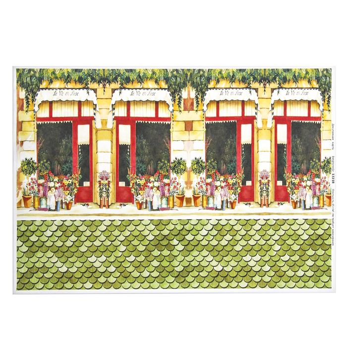 Декупажная карта "Улочка (для чайн.домика)" плотность  45г/м2, формат А4