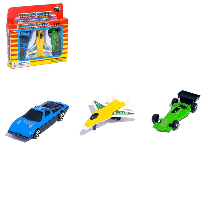 Набор металлических машин 3 шт., МИКС