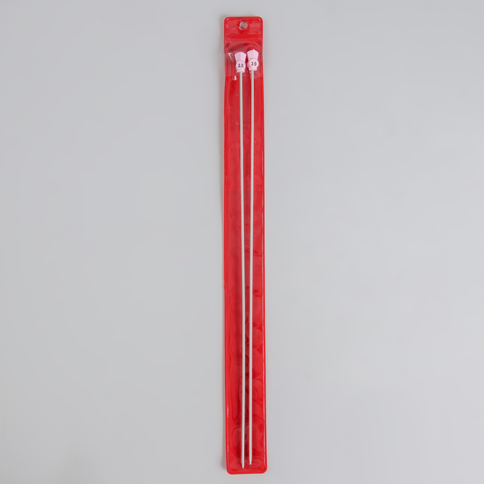 Спицы для вязания, прямые, с полимерным покрытием, d=2мм, 33см, 2шт