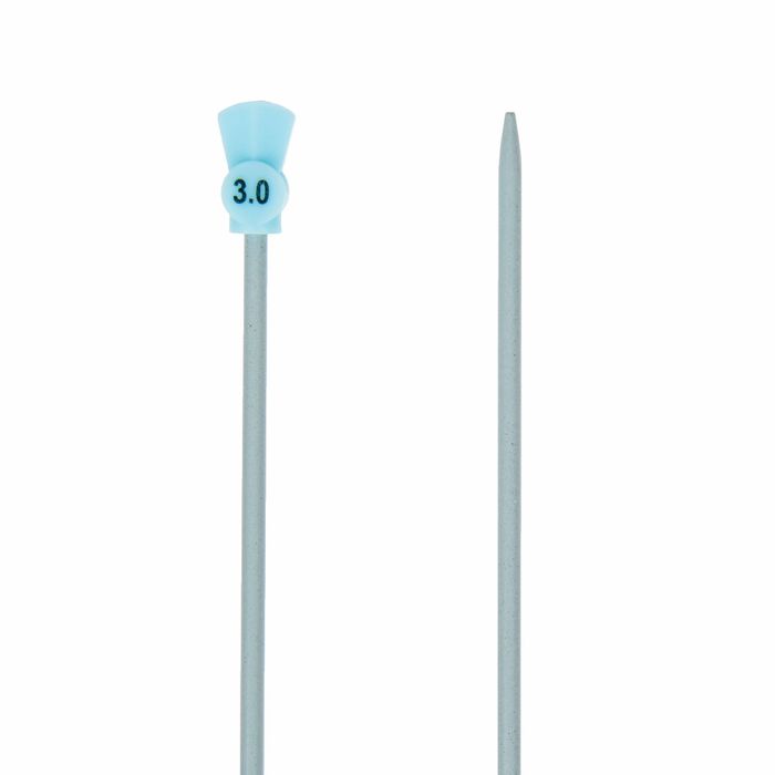 Спицы для вязания, прямые, с полимерным покрытием, d=3мм, 33см, 2шт