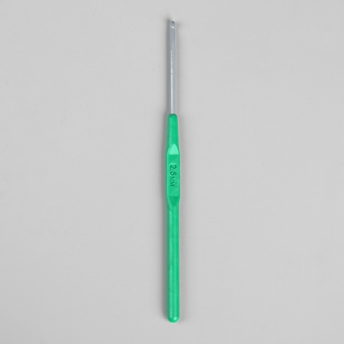 Крючок для вязания, полимерное покрытие, d=2,5мм, 14,5см, цвет синий