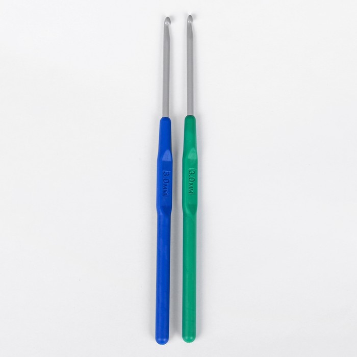 Крючок для вязания, полимерное покрытие, d=3мм, 14,5см, цвет МИКС