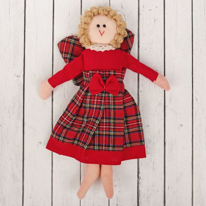 Кукла интерьерная "Ангелочек" в платье с бантиком, цвета МИКС