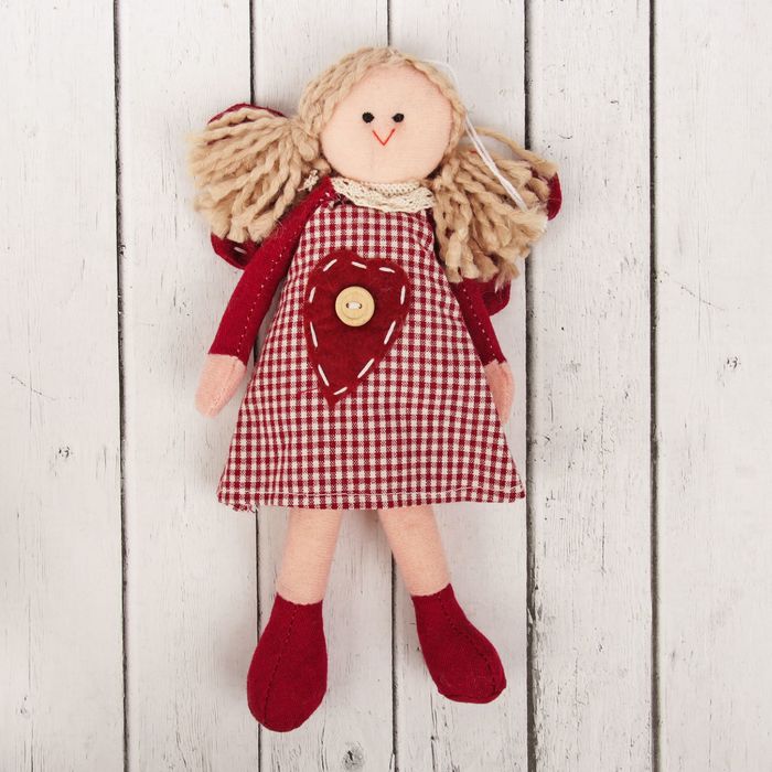 Кукла интерьерная "Ангелочек", на платье сердечко с пуговкой, цвета МИКС