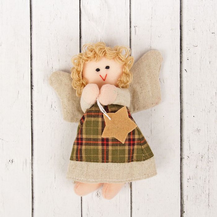 Кукла интерьерная "Ангелочек", блондинка, звезда в ручках, цвета МИКС