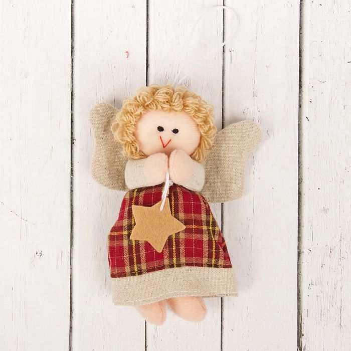 Кукла интерьерная "Ангелочек", блондинка, звезда в ручках, цвета МИКС