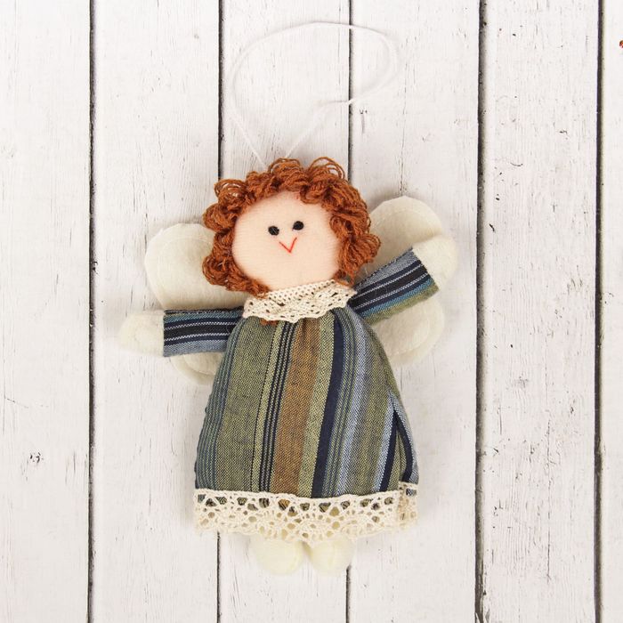 Кукла интерьерная "Ангелочек", на шее бантик, цвета МИКС