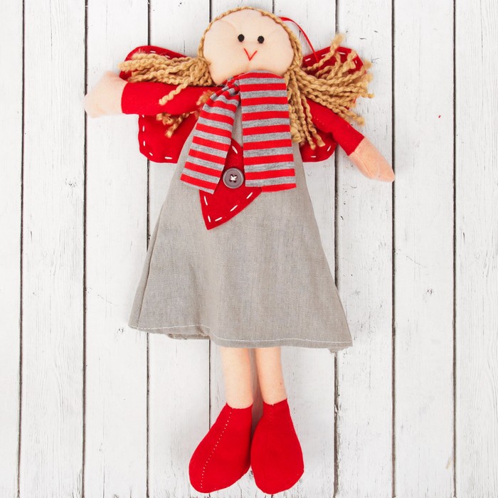 Кукла интерьерная "Ангелочек" с сердцем на платье, цвета МИКС
