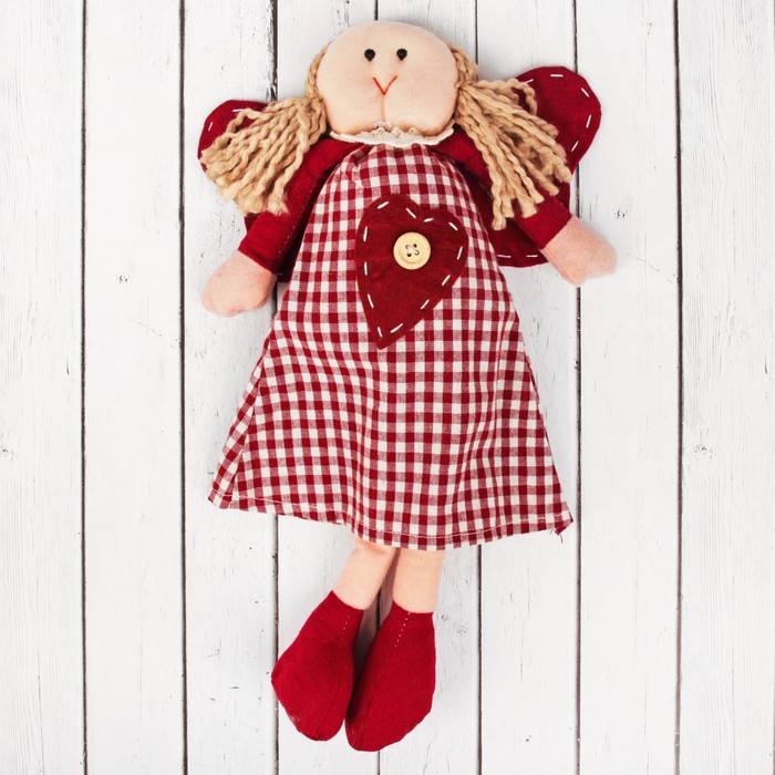 Кукла интерьерная "Ангел", сердечко, цвета МИКС