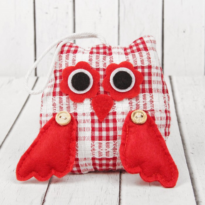 Мягкая игрушка-подвеска "Большеглазая совушка" цвета МИКС