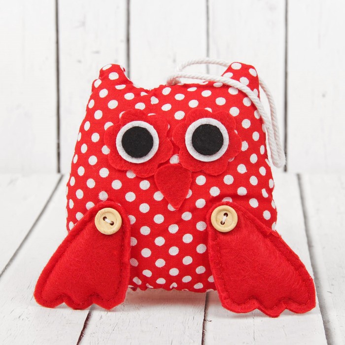 Мягкая игрушка-подвеска "Большеглазая совушка" цвета МИКС