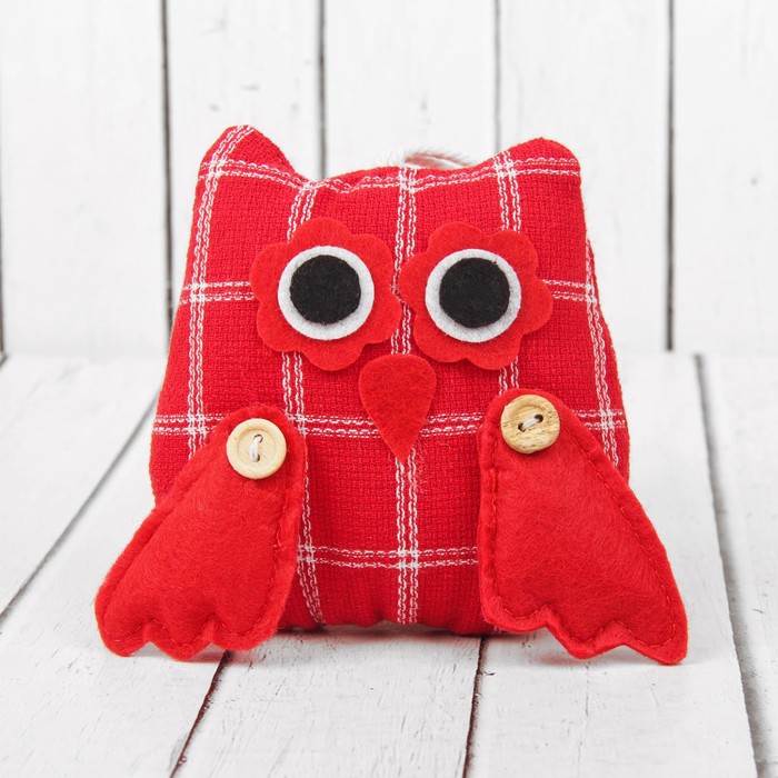 Мягкая игрушка-подвеска "Большеглазая совушка" цвета МИКС